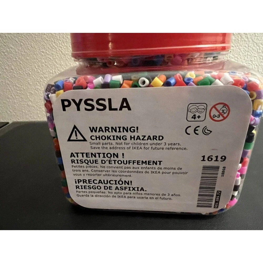Ikea Pyssla (Perler) Beads 1lb 5oz Multicolor Rainbow Craft Beads  - New